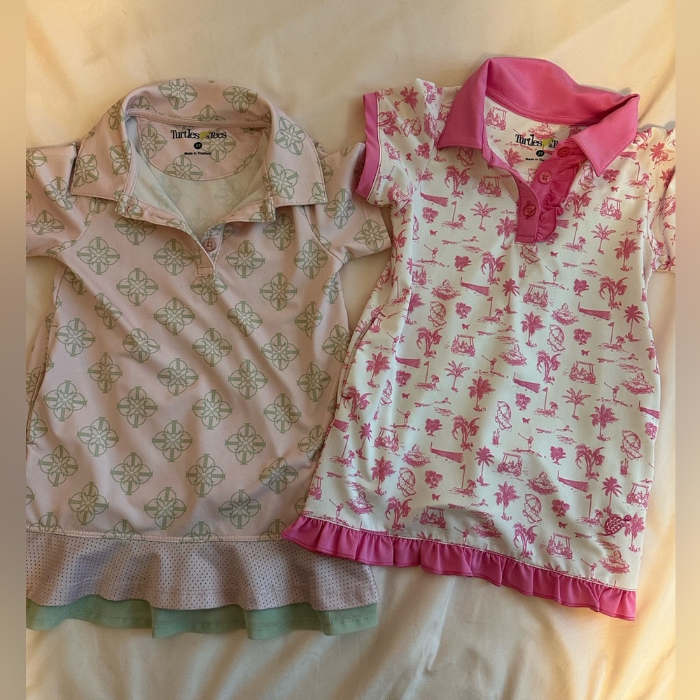 Turtle and tee toddler golf dresses